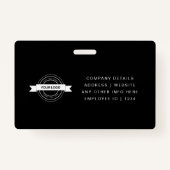 Custom Business Employee Kaart minimalistisch & mo Badge (Achterkant)
