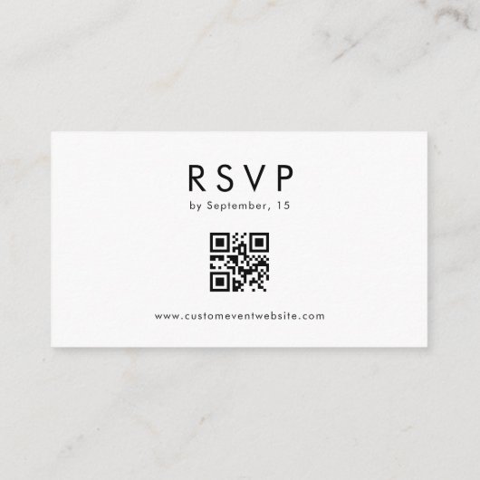 Custom Business Event RSVP met QR Code Website Informatiekaartje (Achterkant)