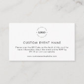 Custom Business Event RSVP met QR Code Website Informatiekaartje (Voorkant)