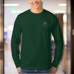 Custom Business Gold Monogram met lange mouwen T-shirt