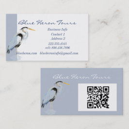 Custom Business Great Blue Heron Bird QR Code Visitekaartje