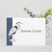 Custom Business Great Blue Heron Vogel Business Bedankkaart (Staand voorkant)