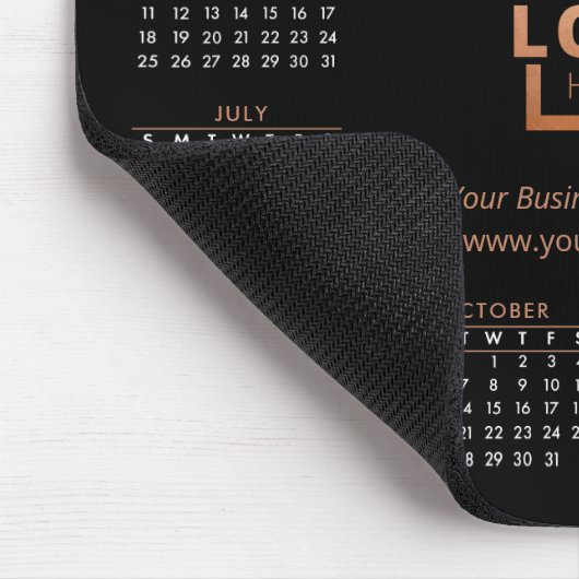 Custom Business Logo 2023 Calendar Roos Gold Muismat (Hoek)