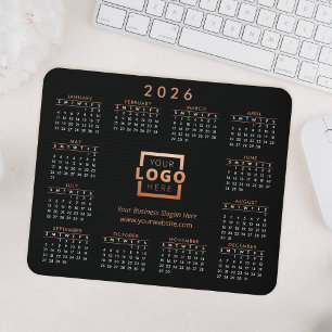 Custom Business Logo 2026 Calendar Roos Gold Muismat