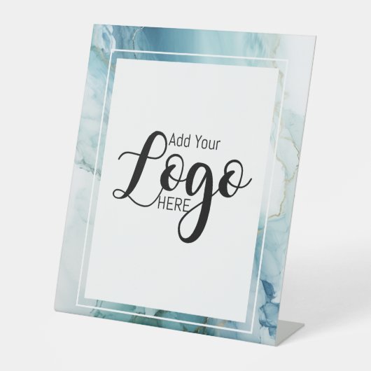 Custom Business logo adverteren marmer Reclamebord Met Voetstuk (Voorkant)