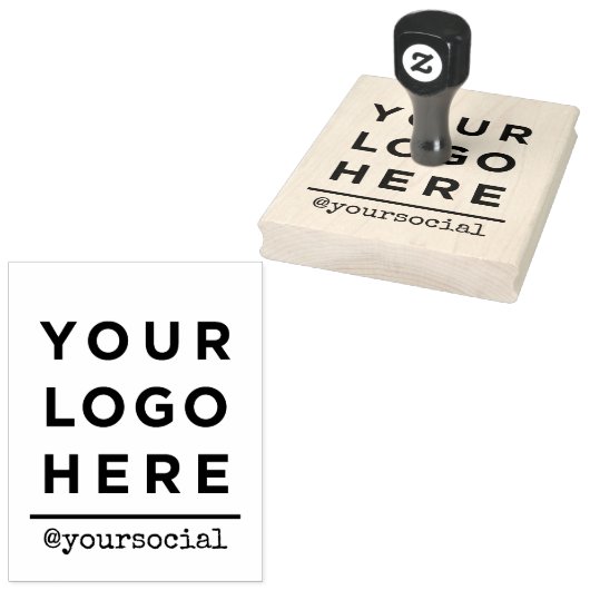 Custom Business Logo and text large Rubberstempel (Gestempeld)