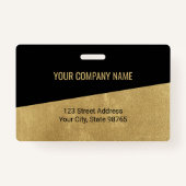 Custom Business Logo Barcode Photo Employee Gold Badge (Achterkant)