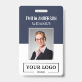 Custom Business Logo Basic Bar Code Medewerker Fot Badge (Voorzijde)