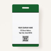 Custom Business Logo Basic Barcode Employee Badge (Achterkant)