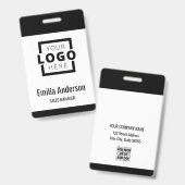 Custom Business Logo Basic Barcode Employee Badge (Voor- en achterkant)