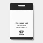 Custom Business Logo Basic Barcode Employee Badge (Achterkant)