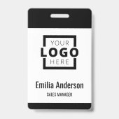 Custom Business Logo Basic Barcode Employee Badge (Voorzijde)