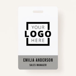 Custom Business Logo Basic Barcode Employee Badge