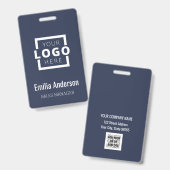 Custom Business Logo Basic Barcode Employee Badge (Voor- en achterkant)