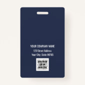 Custom Business Logo Basic Barcode Employee Badge (Achterkant)