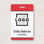 Custom Business Logo Basic Barcode Employee Badge