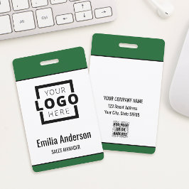 Custom Business Logo Basic Barcode Employee Badge