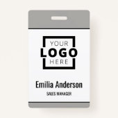 Custom Business Logo Basic Barcode Employee Badge (Voorkant)