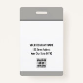 Custom Business Logo Basic Barcode Employee Badge (Achterkant)