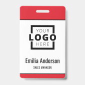 Custom Business Logo Basic Barcode Employee Badge (Voorzijde)