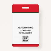 Custom Business Logo Basic Barcode Employee Badge (Achterkant)