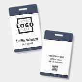 Custom Business Logo Basic Barcode Employee Badge (Voor- en achterkant)