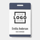 Custom Business Logo Basic Barcode Employee Badge (Voorkant)