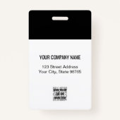 Custom Business Logo Basic Employee Photo Black Badge (Achterkant)