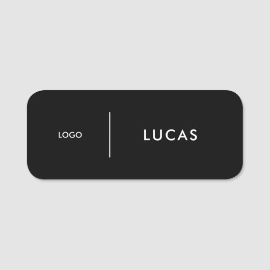 Custom Business Logo Basic Employee Staff Name  Na Naamplaatje (Voorkant)