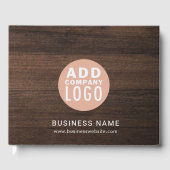 Custom Business Logo Bedrijf Bezoekers Rustiek Gastenboek (Voorkant)