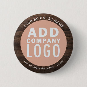 Custom Business Logo Bedrijfsmedewerkers Rustiek Ronde Button 5,7 Cm