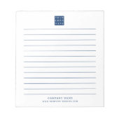 Custom Business Logo Bedrijfsnaam Blue Lined Notitieblok (Voorkant)