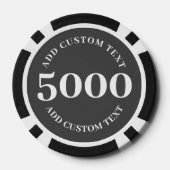 Custom Business Logo Black 5000 Value Game Poker Chips (Achterkant)