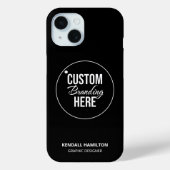 Custom Business Logo Black Modern Professional Case-Mate iPhone Case (Achterkant)