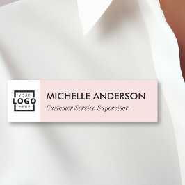 Custom Business Logo Blush Pink Medewerker Persone Naamplaatje