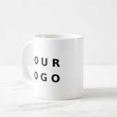 Custom Business Logo Branded Rectangular  Koffiemok (Voorkant links)