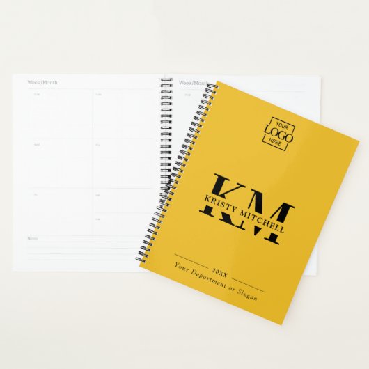 Custom Business Logo & Branding Monogram Initials Planner (Display)