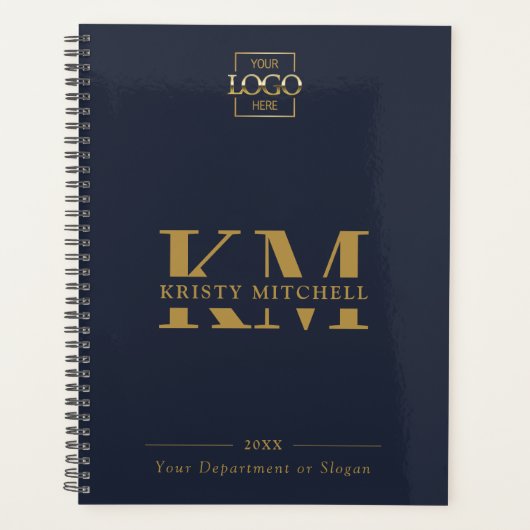 Custom Business Logo & Branding Monogram Initials Planner (Voorkant)