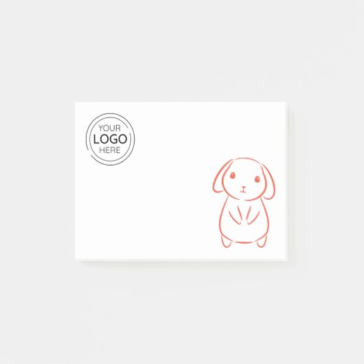 Custom Business Logo Bunny Post-it® Notes (Voorkant)