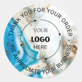 Custom Business Logo Company Branded Thank You Cla Ronde Sticker