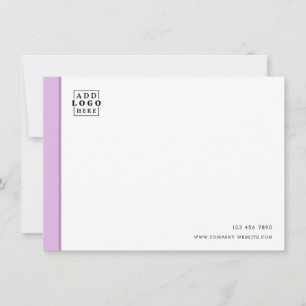 Custom Business Logo Company Contact Paarse lijn Notitiekaartje