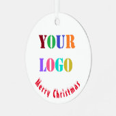 Custom Business Logo Company Kerst Ornament (Voorkant links)