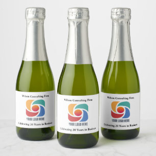 Custom Business Logo Company Marketing Mini Sparkling Wijnetiket