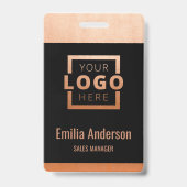 Custom Business Logo Copper Basic Barcode Employee Badge (Voorzijde)