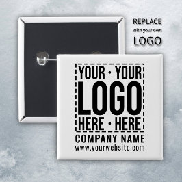 Custom Business Logo Corporate Company Modern Cool Vierkante Button 5,1 Cm