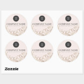 Custom Business Logo Elegante Bloemen Sticker (Vel)