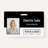 Custom Business Logo Employee Photo Badge (Voorkant)