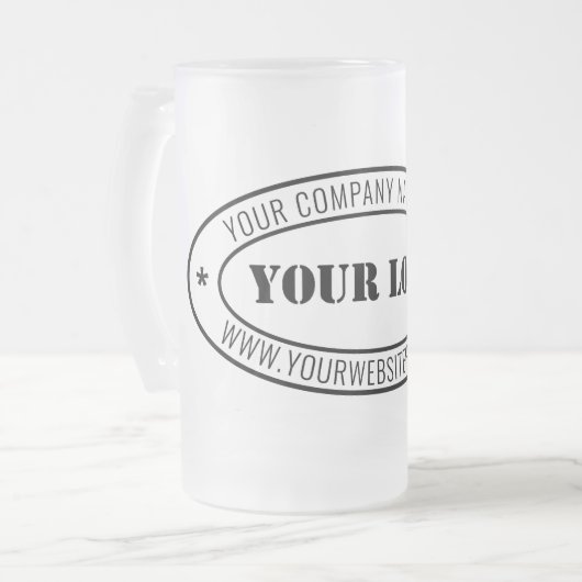 Custom Business Logo en tekst Glass Beer Mok (Voorkant links)