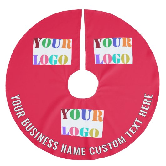 Custom Business Logo en Tekst Kerstboom Rok (Voorkant)