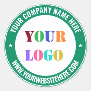 Custom Business Logo en Tekst Stickers Voorbeeld